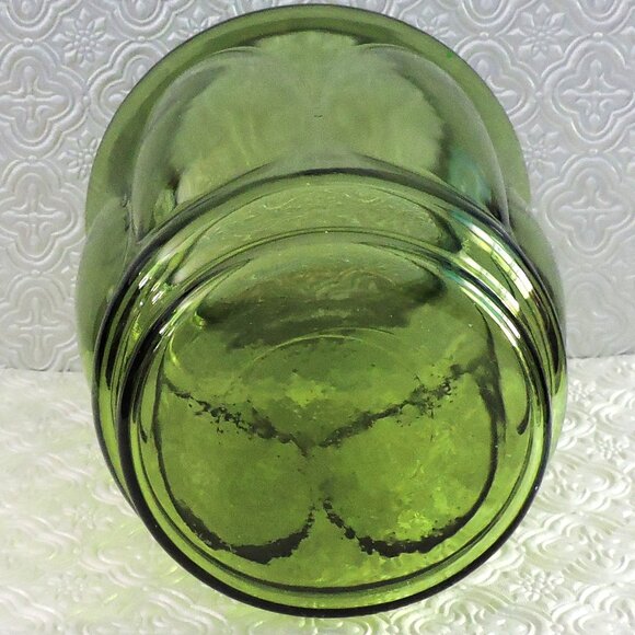 Vintage LE Smith Green Glass Bubble Cannister Home Decor Storage Sealed Lid - Picture 5 of 5
